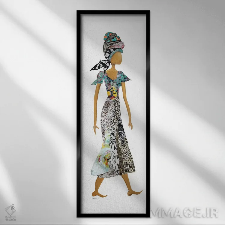 تابلو دکوراتیو زن با سربند ژوزا اثر جینا ریتر - نمای قابدار مشکی