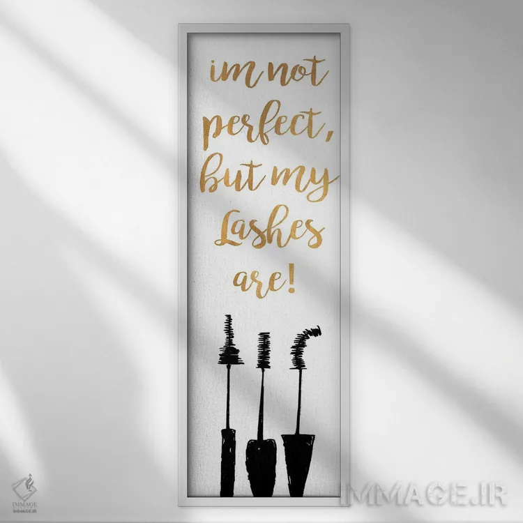 تابلو دکوراتیو مژه های بی نقص اثر جینا ریتر - نمای قابدار سفید