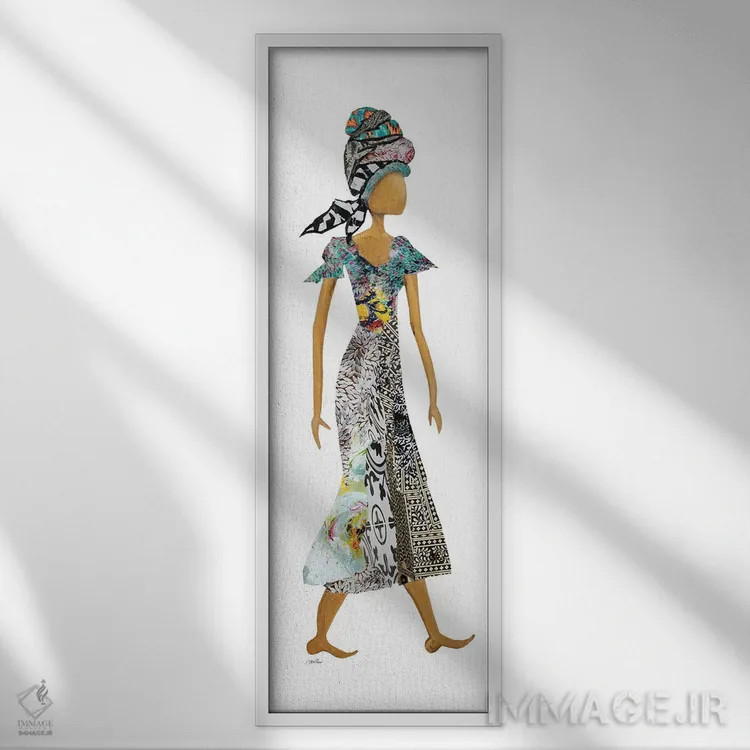 تابلو دکوراتیو زن با سربند ژوزا اثر جینا ریتر - نمای قابدار سفید