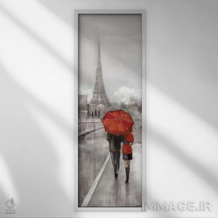 تابلو دکوراتیو قدم زنی در پاریس اثر روئن منینگ - نمای قابدار سفید