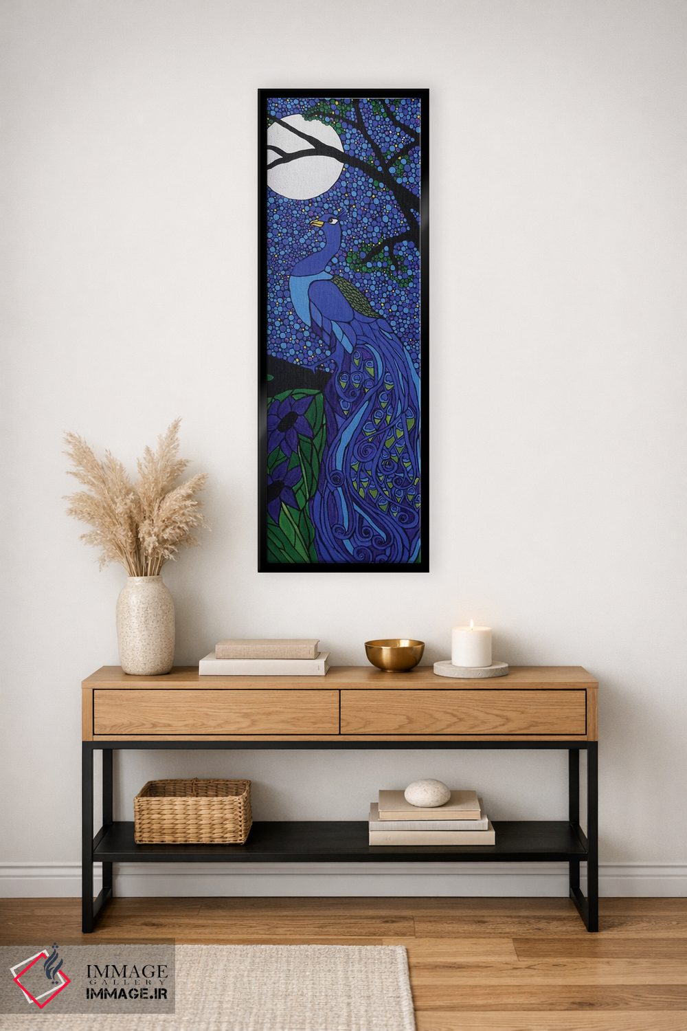 تابلو دکوراتیو آبی طاووسی اثر ریچل اولینوک - D2B