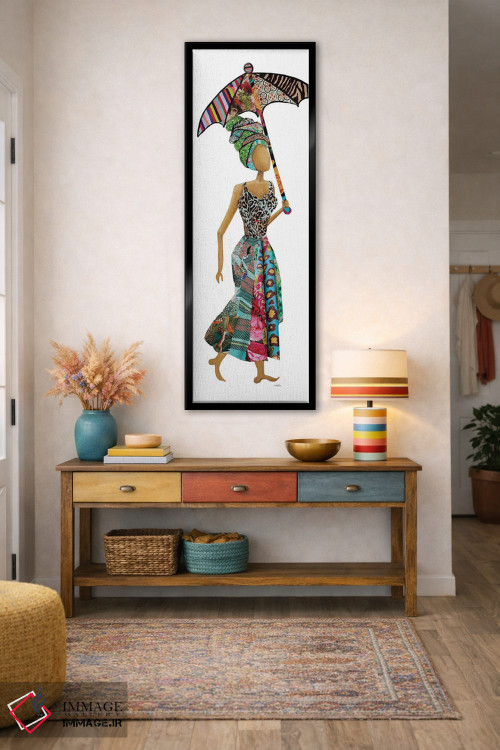 تابلو دکوراتیو زن ژوزا با چتر اثر جینا ریتر - D2B