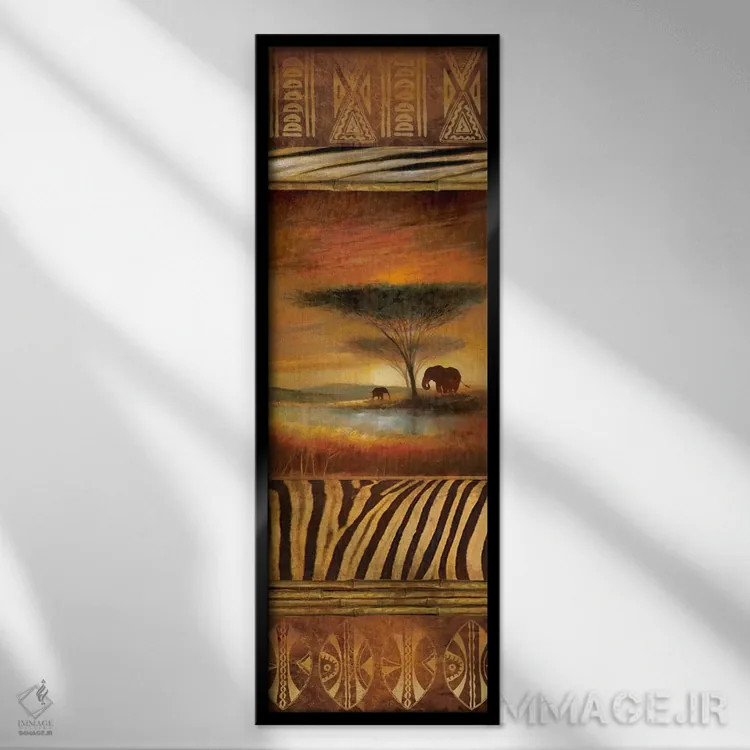 تابلو دکوراتیو تصویر سیلوئتی سرنگتی دو اثر روئن منینگ - نمای قابدار مشکی