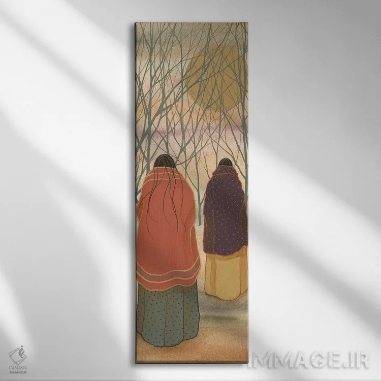 تابلو دکوراتیو سفر در غروب آفتاب اثر استودیو رورکس بریجز - نمای روبهرو روی دیوار
