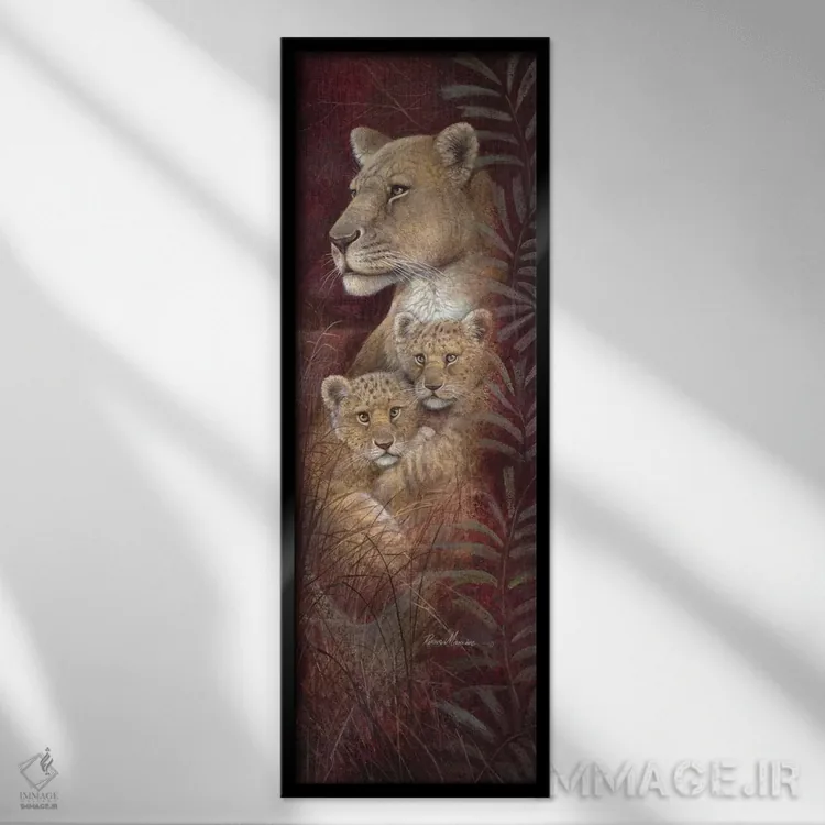 تابلو دکوراتیو دوقلوهای سرنگتی اثر روئن منینگ - نمای قابدار مشکی