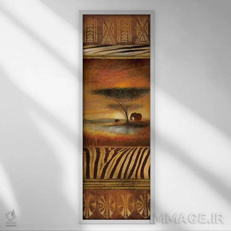 تابلو دکوراتیو تصویر سیلوئتی سرنگتی دو اثر روئن منینگ - نمای قابدار سفید