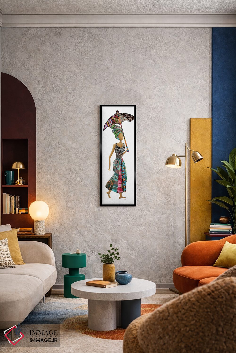 تابلو دکوراتیو زن ژوزا با چتر اثر جینا ریتر - D6B