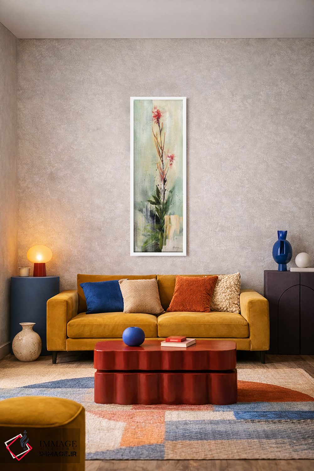 تابلو دکوراتیو گل آتش II اثر سایمون آدیمن - D1W