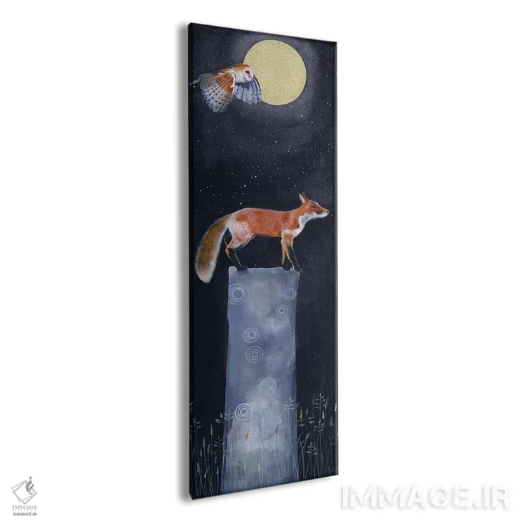 تابلو دکوراتیو روباه ۴ اثر سم کنن آرت - نمای پرسپکتیو محصول