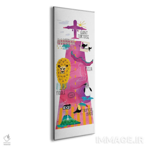 تابلو دکوراتیو سفرکننده جهانی اثر سارا فرانکلین - نمای پرسپکتیو محصول