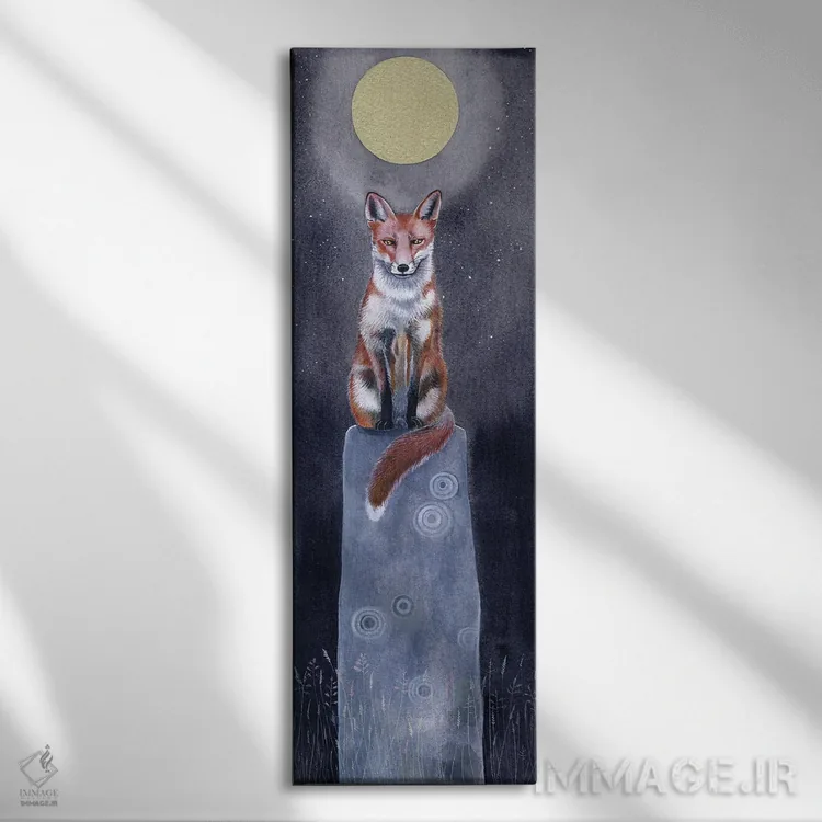 تابلو دکوراتیو روباه ۱ اثر سم کنن آرت - نمای روبهرو روی دیوار