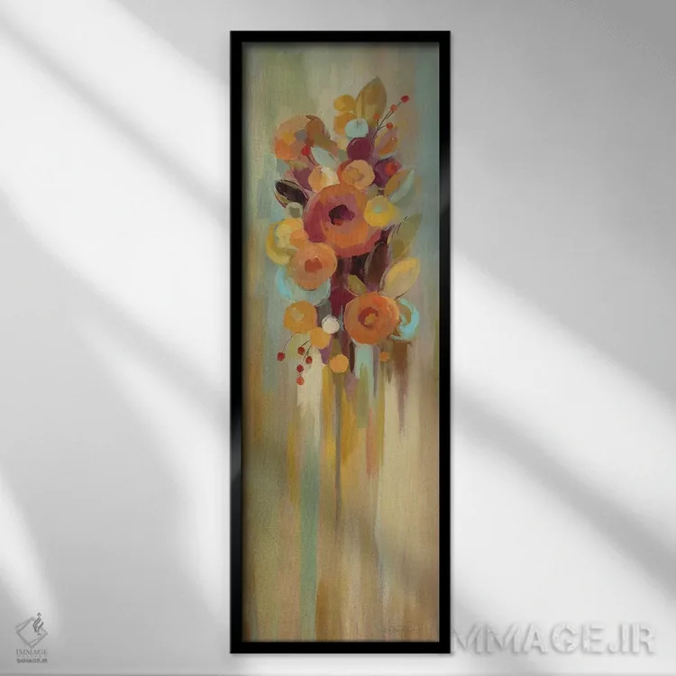 تابلو دکوراتیو گل های بلند پاییزی I اثر سیلویا واسیلیوا - نمای قابدار مشکی