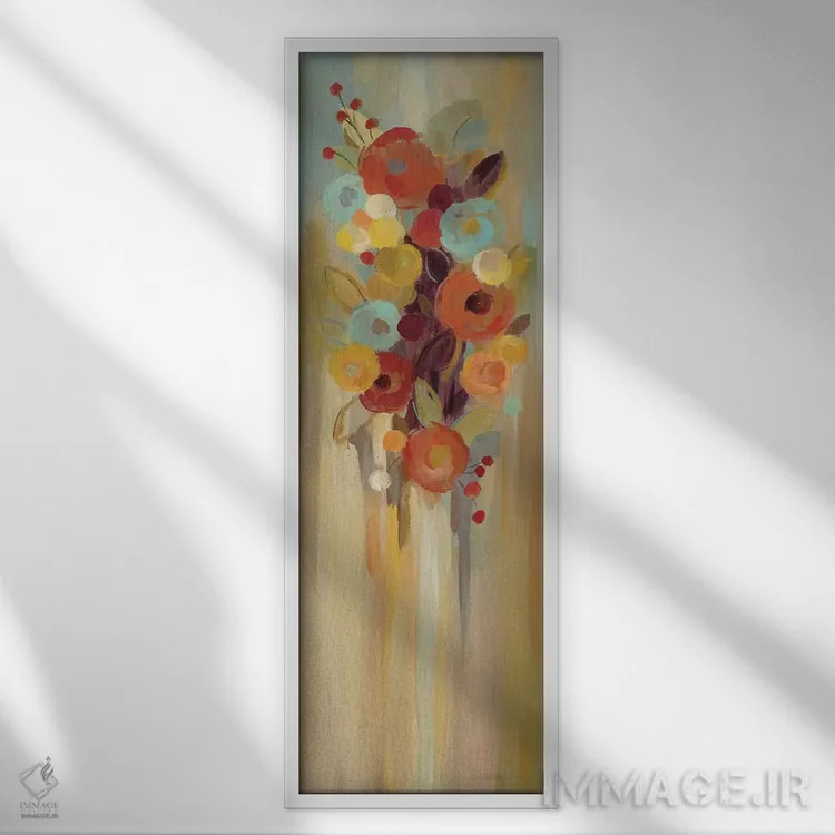 تابلو دکوراتیو گل های بلند پاییزی II اثر سیلویا واسیلیوا - نمای قابدار سفید