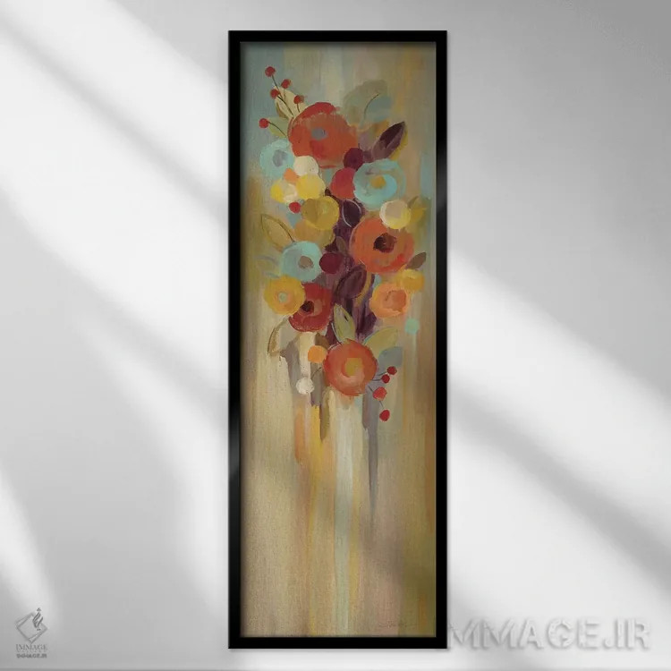 تابلو دکوراتیو گل های بلند پاییزی II اثر سیلویا واسیلیوا - نمای قابدار مشکی