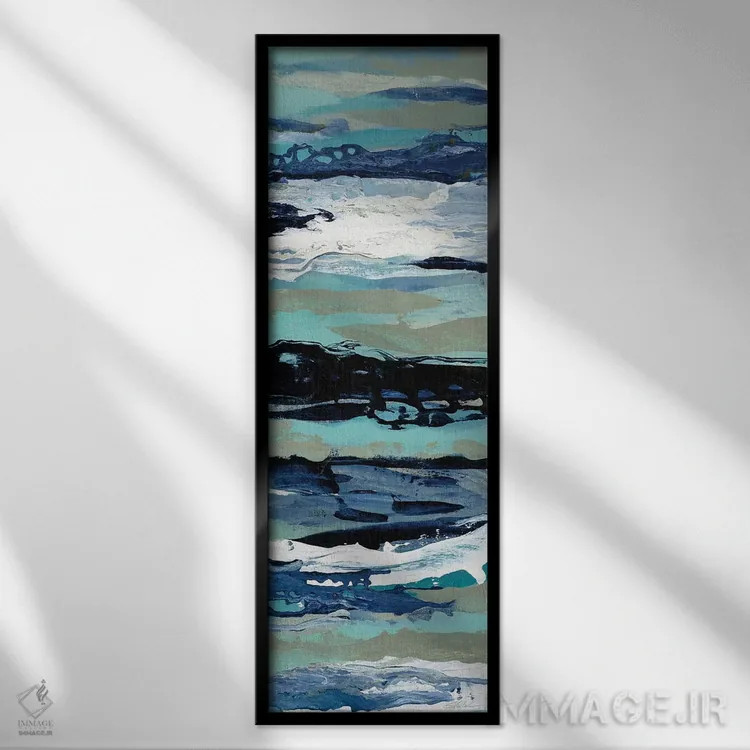 تابلو انتزاعی کف دریا در ساحل III اثر سیلویا واسیلیوا - نمای قابدار مشکی
