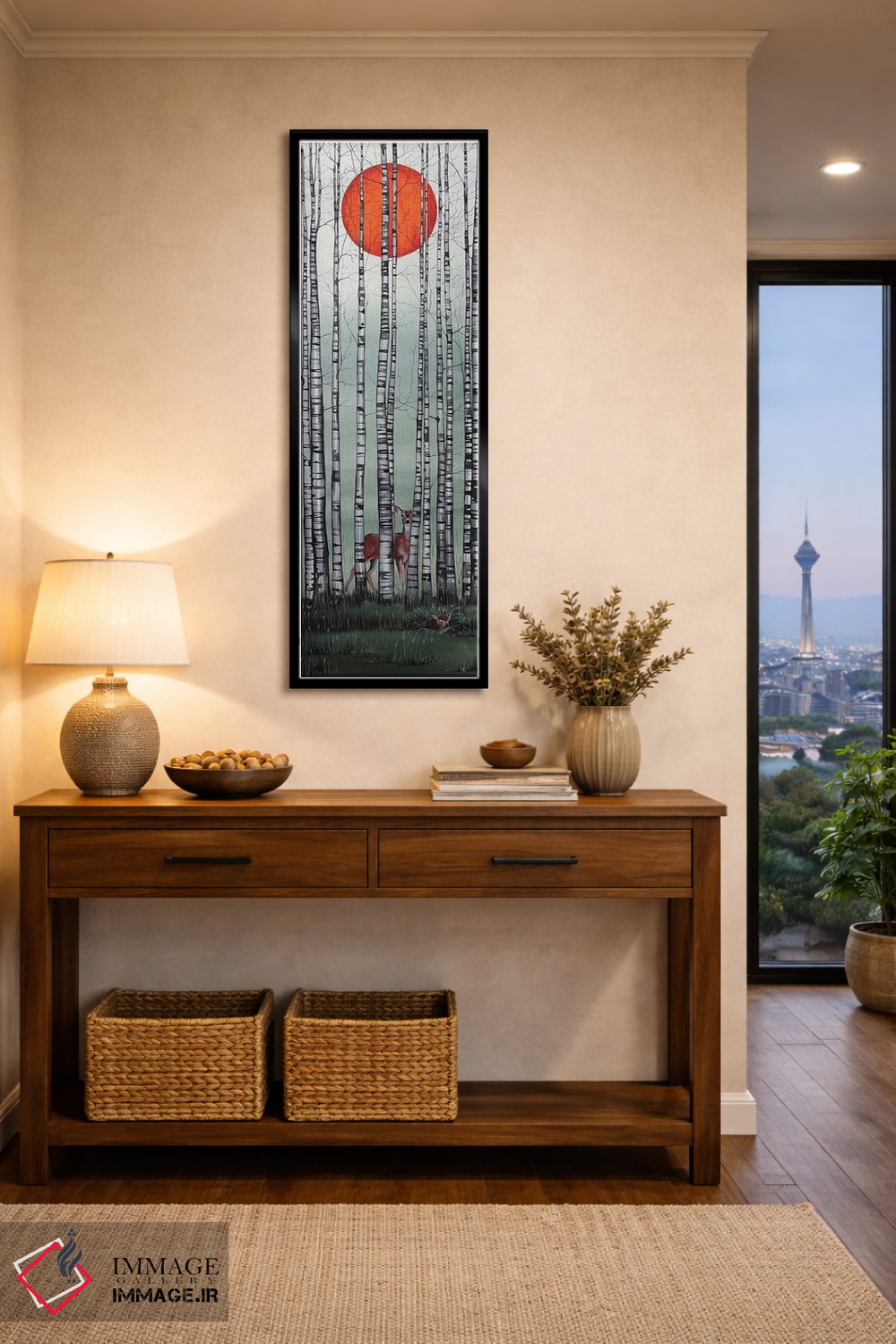 تابلو دکوراتیو خورشید سرخ ۳ اثر سم کنن آرت - D2B