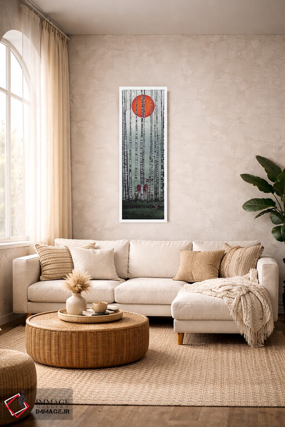 تابلو دکوراتیو خورشید سرخ ۳ اثر سم کنن آرت - D4W