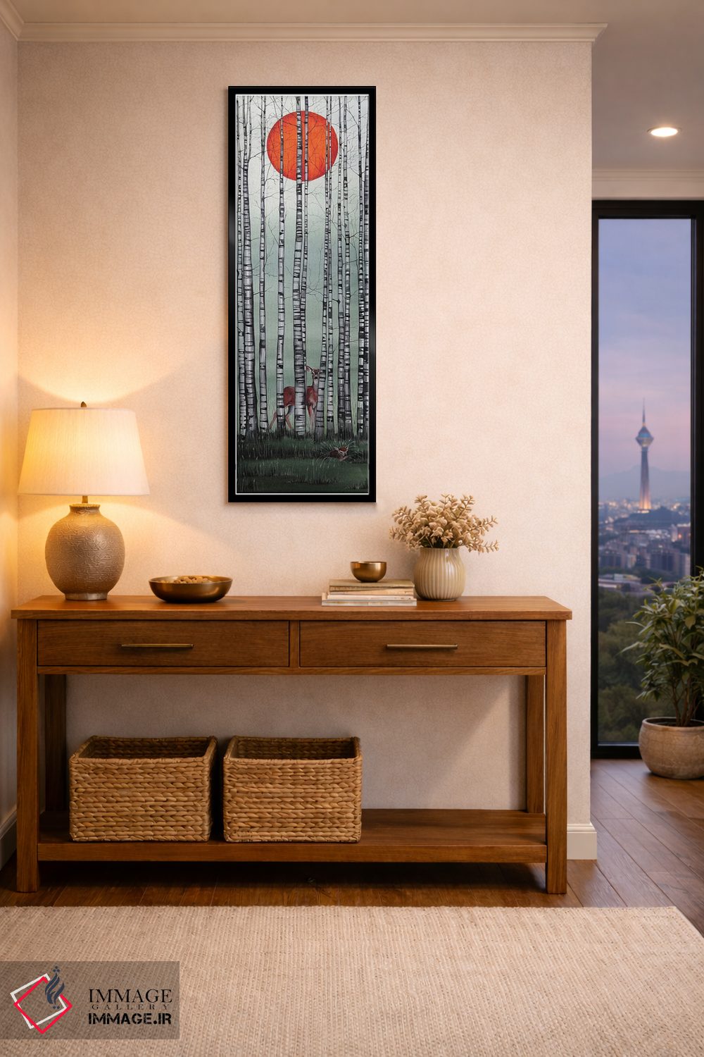 تابلو دکوراتیو خورشید سرخ ۳ اثر سم کنن آرت - D5B