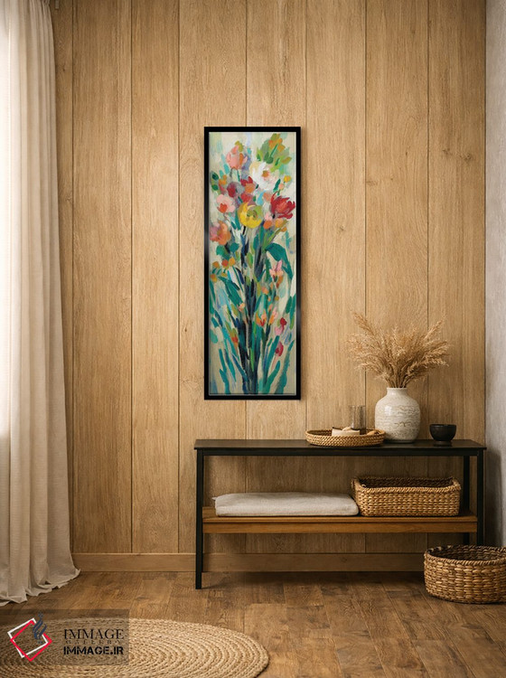 تابلو دکوراتیو گل های بلند و روشن کرمی I اثر سیلویا واسیلیوا - D2B