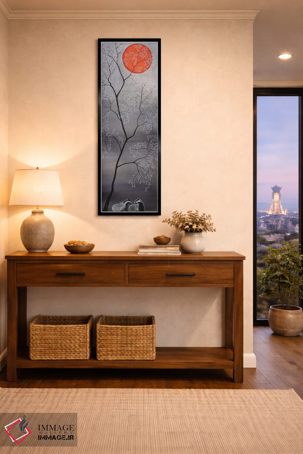 تابلو دکوراتیو خورشید سرخ ۲ اثر سم کنن آرت - D1B