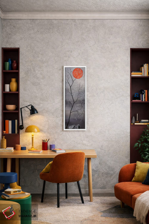 تابلو دکوراتیو خورشید سرخ ۲ اثر سم کنن آرت - D2W