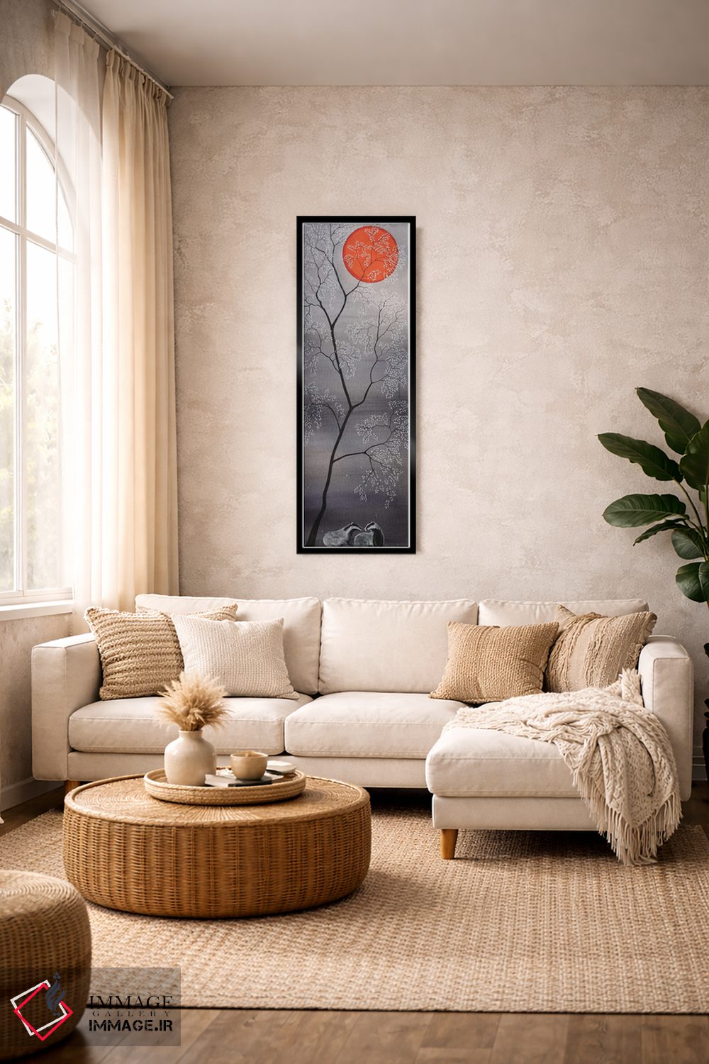 تابلو دکوراتیو خورشید سرخ ۲ اثر سم کنن آرت - D4B