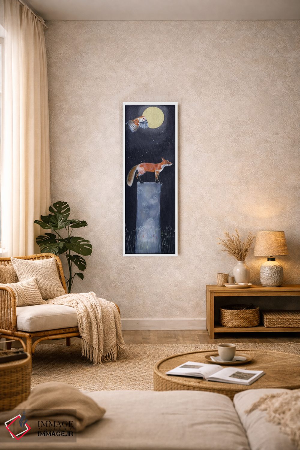 تابلو دکوراتیو روباه ۴ اثر سم کنن آرت - D3W