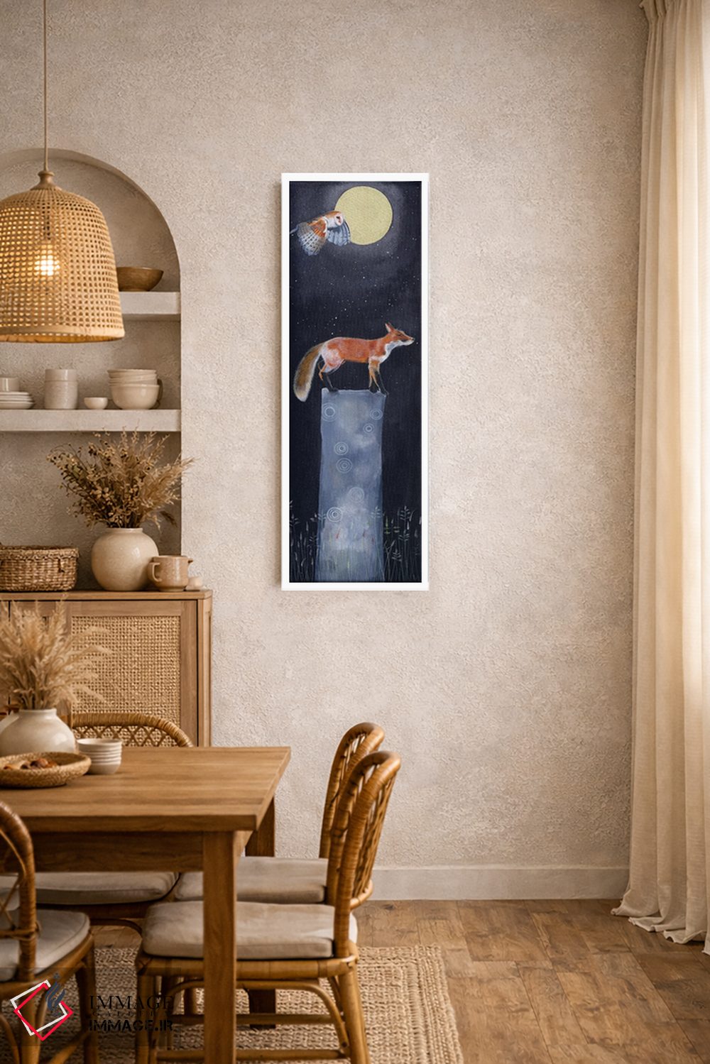 تابلو دکوراتیو روباه ۴ اثر سم کنن آرت - D4W