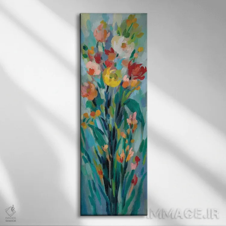 تابلو دکوراتیو گل های بلند و روشن I اثر سیلویا واسیلیوا - نمای روبهرو روی دیوار