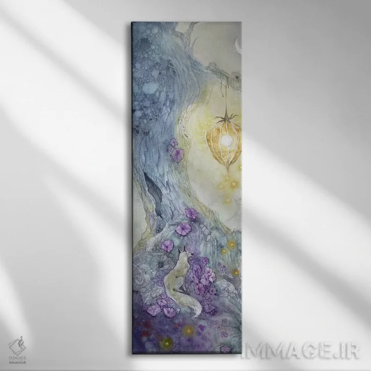 تابلو دکوراتیو روباه سفید اثر استفانی لاو - نمای روبهرو روی دیوار