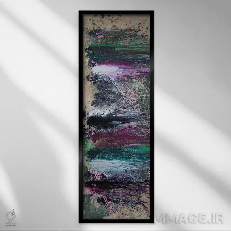 تابلو دکوراتیو ظرافت کج روانه اثر شاون جیکوبز - نمای قابدار مشکی