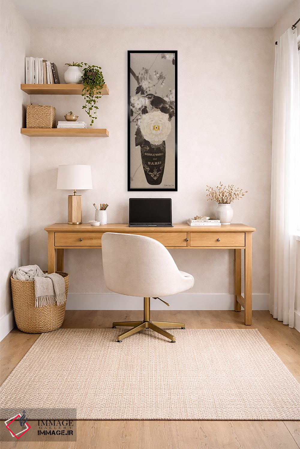 تابلو دکوراتیو گلدان پاریسی VI اثر استودیو طراحی استلار - D5B