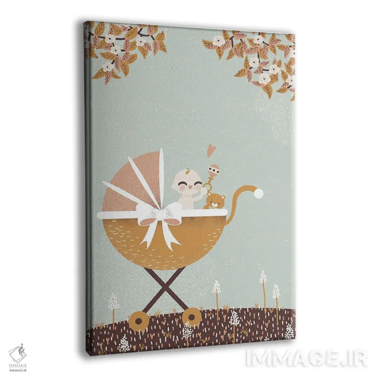 تابلو مینیمال خوش آمدی نوزاد اثر کانزیلو - نمای پرسپکتیو محصول