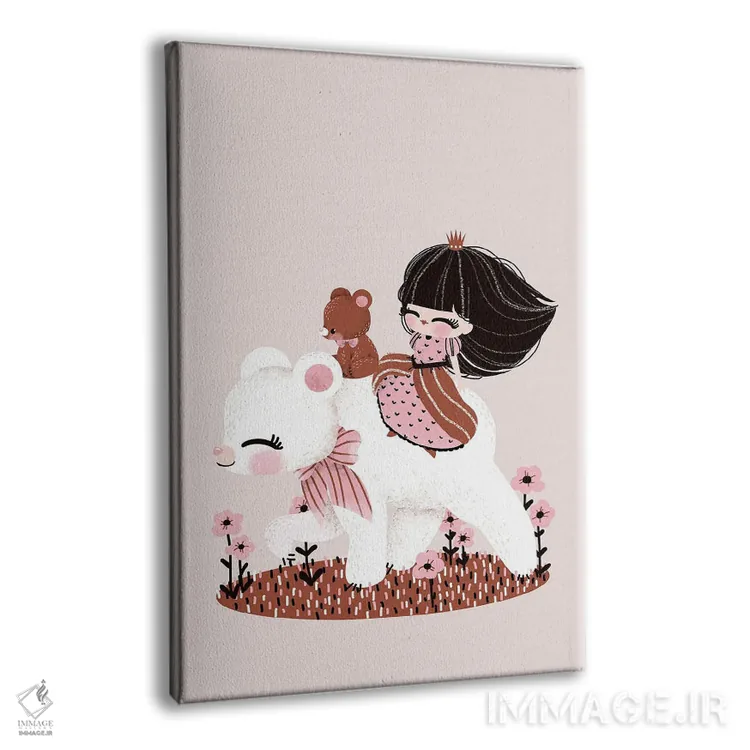 تابلو مینیمال خرس و پرنسس اثر کانزیلو - نمای پرسپکتیو محصول