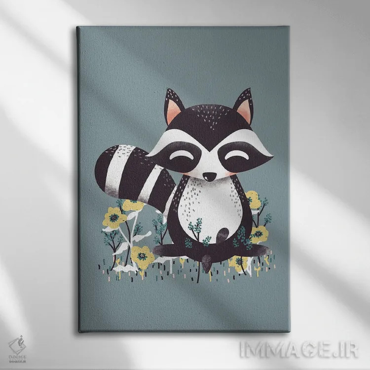 تابلو مینیمال حیوانات بامزه اثر کانزیلو - نمای روبهرو روی دیوار