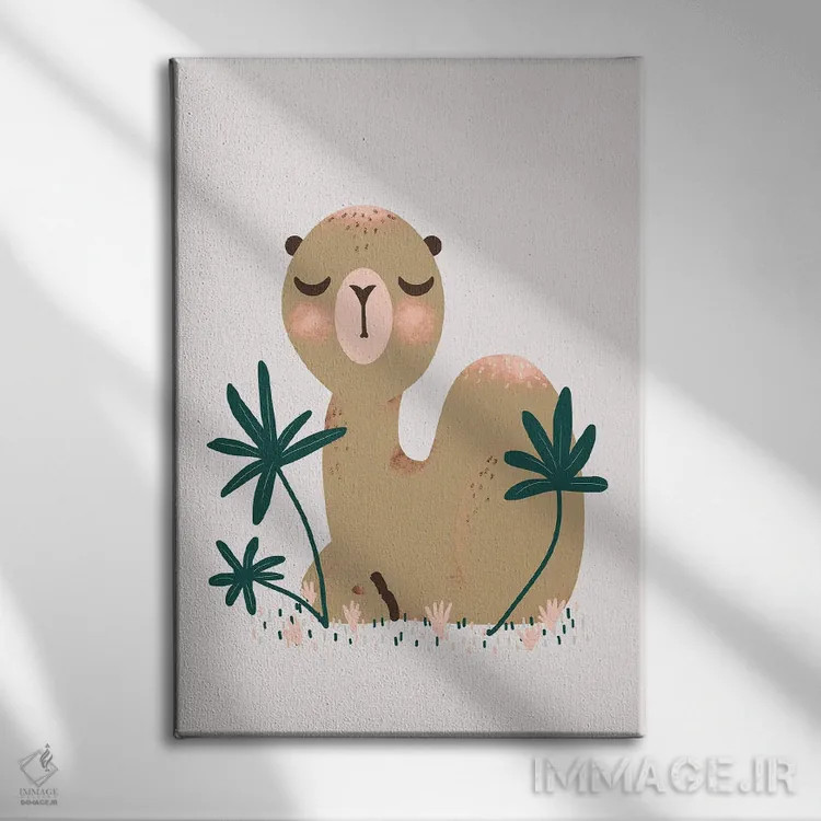 تابلو مینیمال حیوانات بامزه اثر کانزیلو - نمای روبهرو روی دیوار