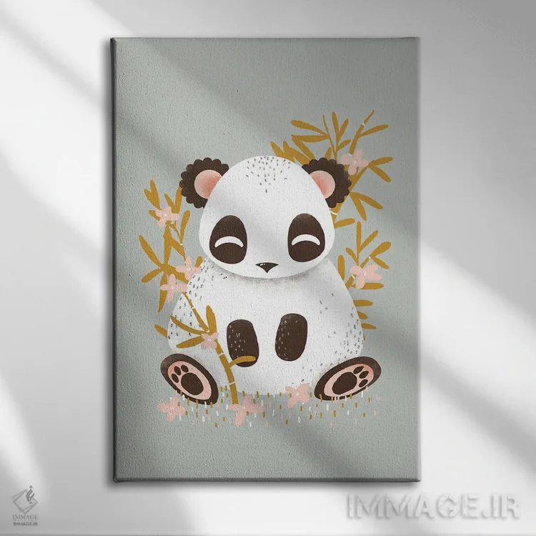 تابلو مینیمال حیوانات بامزه اثر کانزیلو - نمای روبهرو روی دیوار