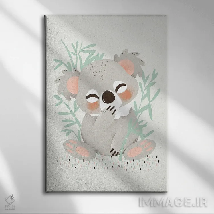 تابلو مینیمال حیوانات بامزه اثر کانزیلو - نمای روبهرو روی دیوار