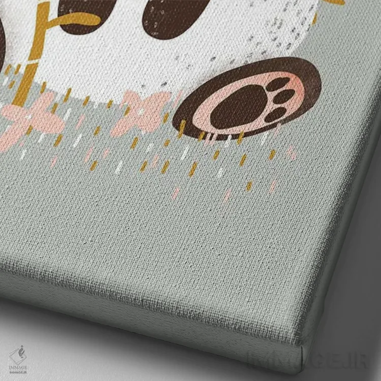 تابلو مینیمال حیوانات بامزه اثر کانزیلو - نمای نزدیک بافت بوم