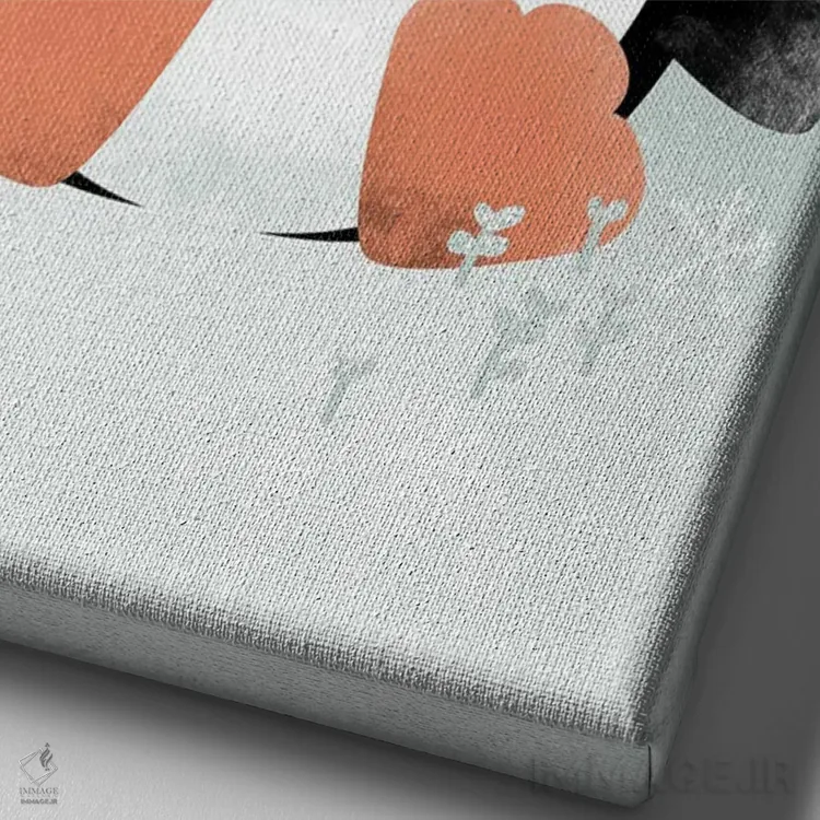 تابلو مینیمال حیوانات بامزه اثر کانزیلو - نمای نزدیک بافت بوم