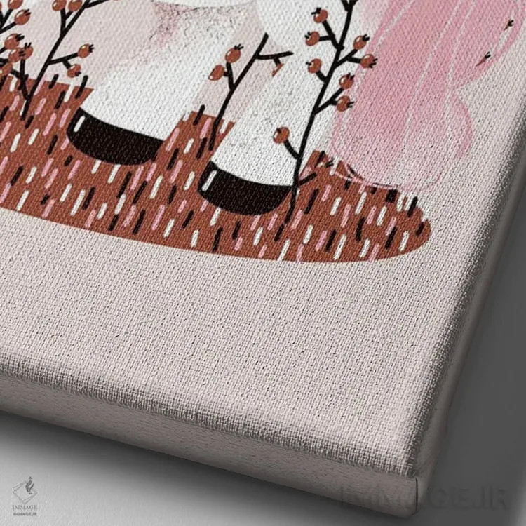 تابلو مینیمال تک شاخ و پری اثر کانزیلو - نمای نزدیک بافت بوم