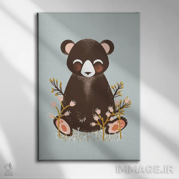 تابلو مینیمال حیوانات بامزه اثر کانزیلو - نمای روبهرو روی دیوار