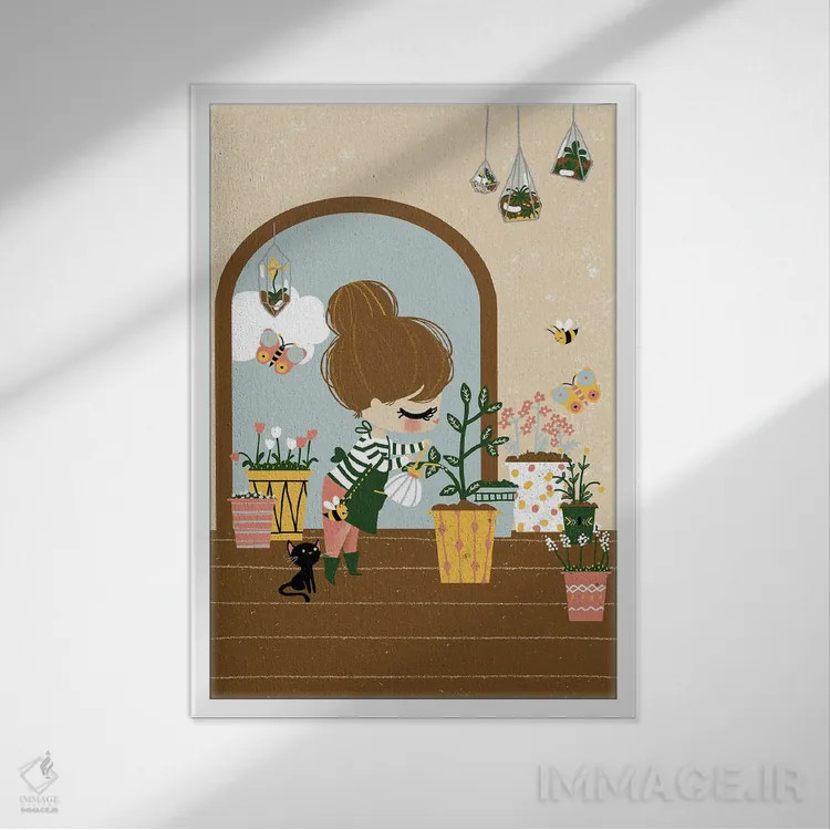 تابلو مینیمال گلخانه اثر کانزیلو - نمای قابدار سفید
