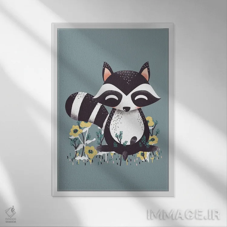 تابلو مینیمال حیوانات بامزه اثر کانزیلو - نمای قابدار سفید