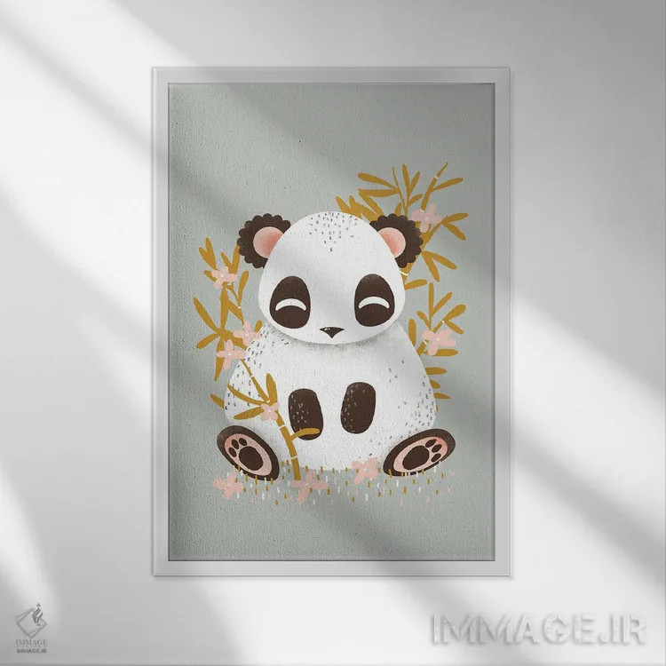 تابلو مینیمال حیوانات بامزه اثر کانزیلو - نمای قابدار سفید