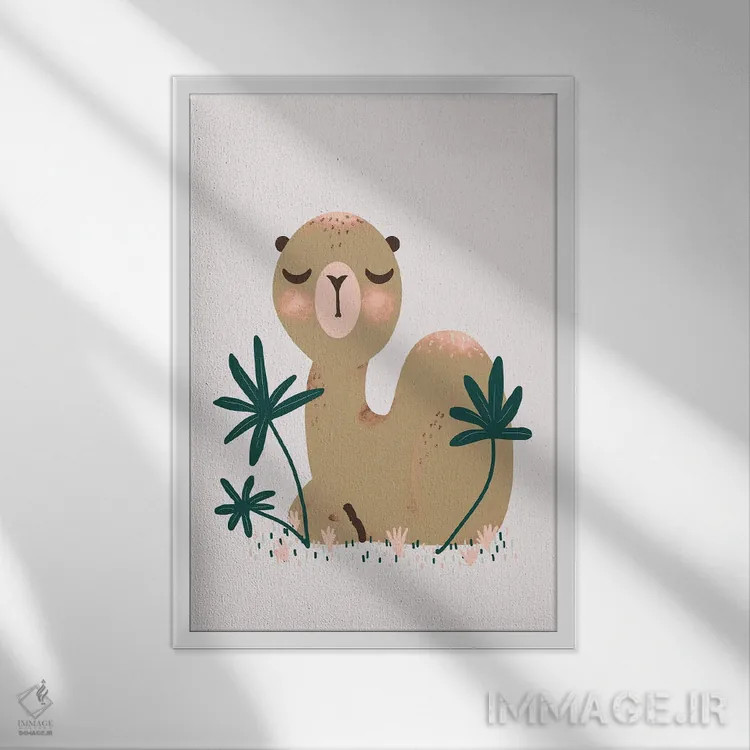 تابلو مینیمال حیوانات بامزه اثر کانزیلو - نمای قابدار سفید