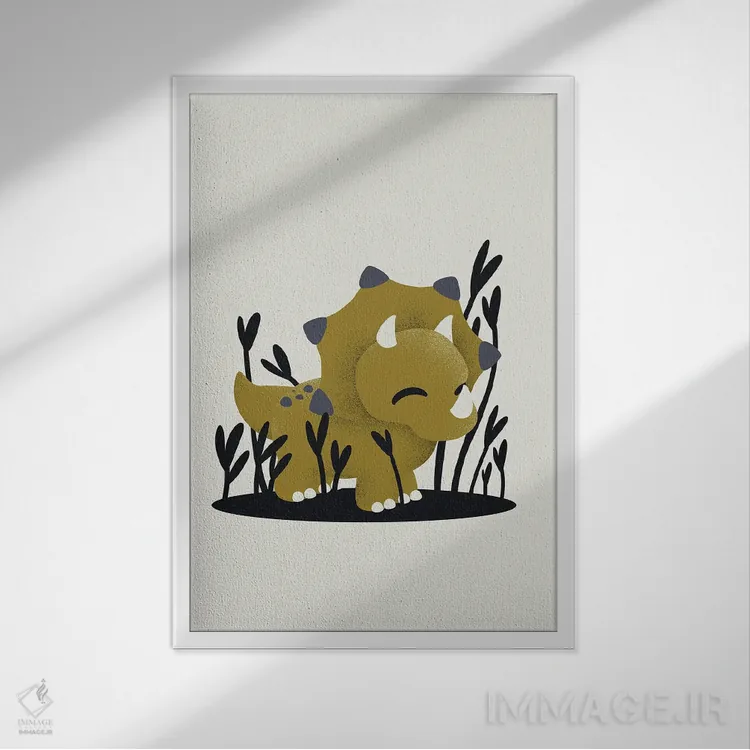 تابلو مینیمال تریسراتوپس اثر کانزیلو - نمای قابدار سفید