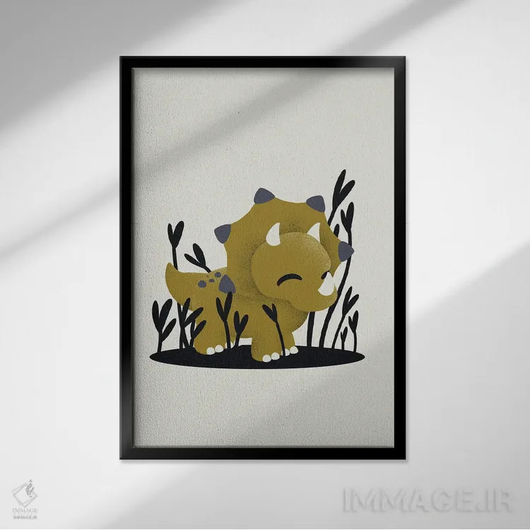 تابلو مینیمال تریسراتوپس اثر کانزیلو - نمای قابدار مشکی