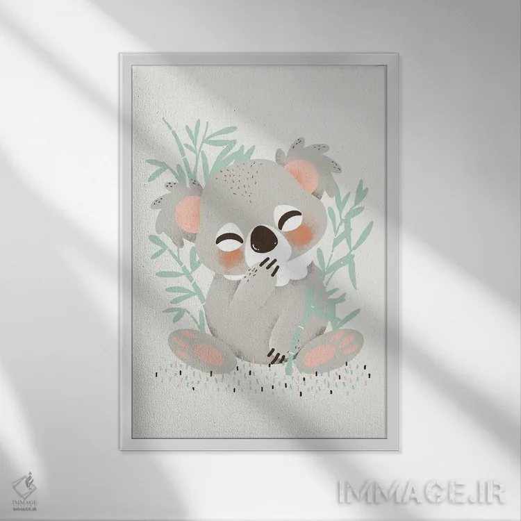 تابلو مینیمال حیوانات بامزه اثر کانزیلو - نمای قابدار سفید