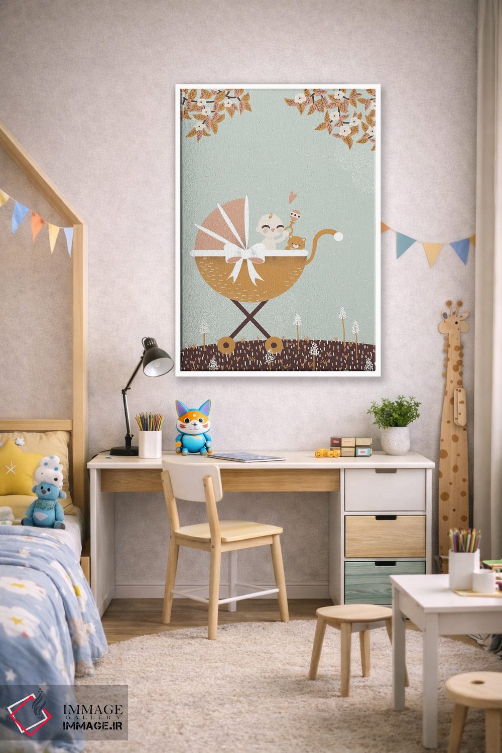 تابلو مینیمال خوش آمدی نوزاد اثر کانزیلو - D1W